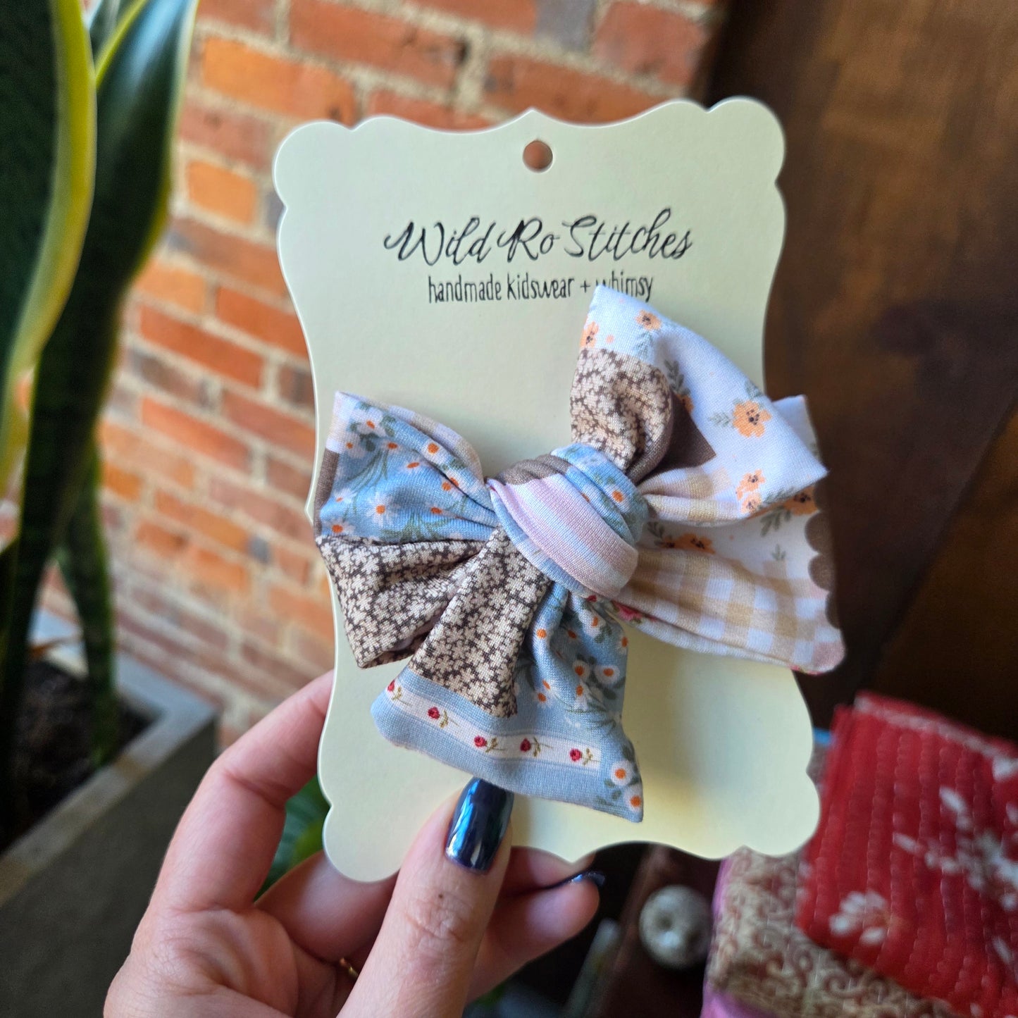 Patchwork Bow on Clip