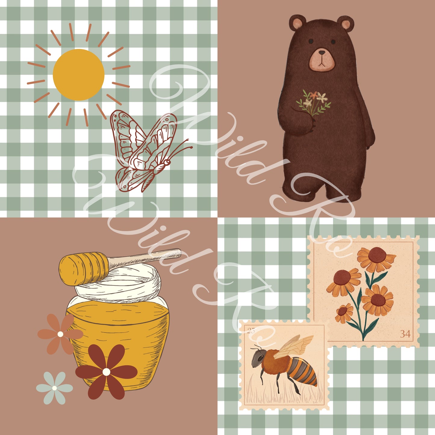 Cottage Bear SEAMLESS FILE