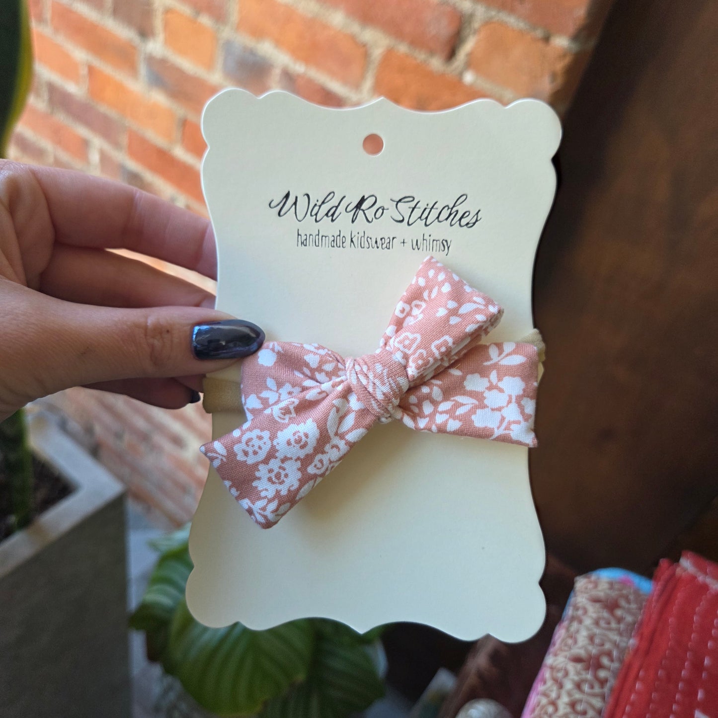 Dainty Floral Nylon Bow
