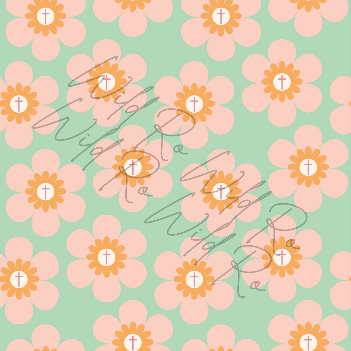 Pastel Cross Floral SEAMLESS FILE