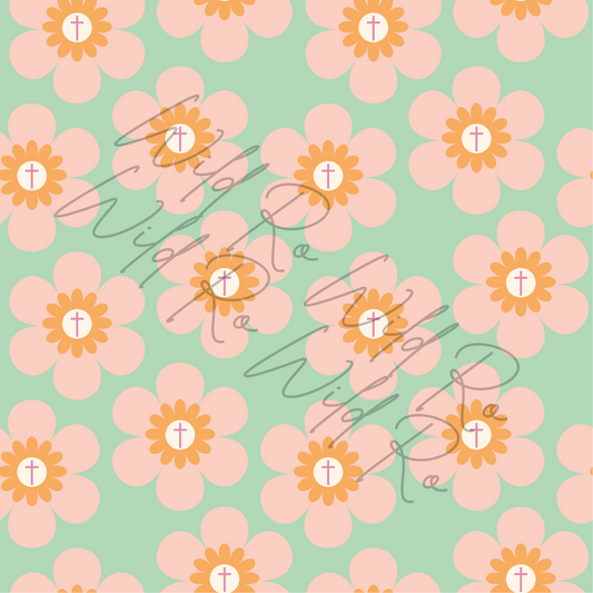 Pastel Cross Floral SEAMLESS FILE